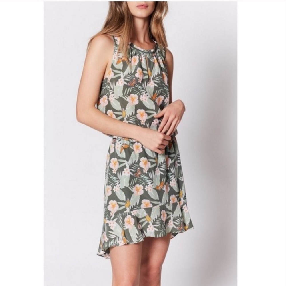 Joie Sabera Tropical Printed Silk Dress Size‎ Large